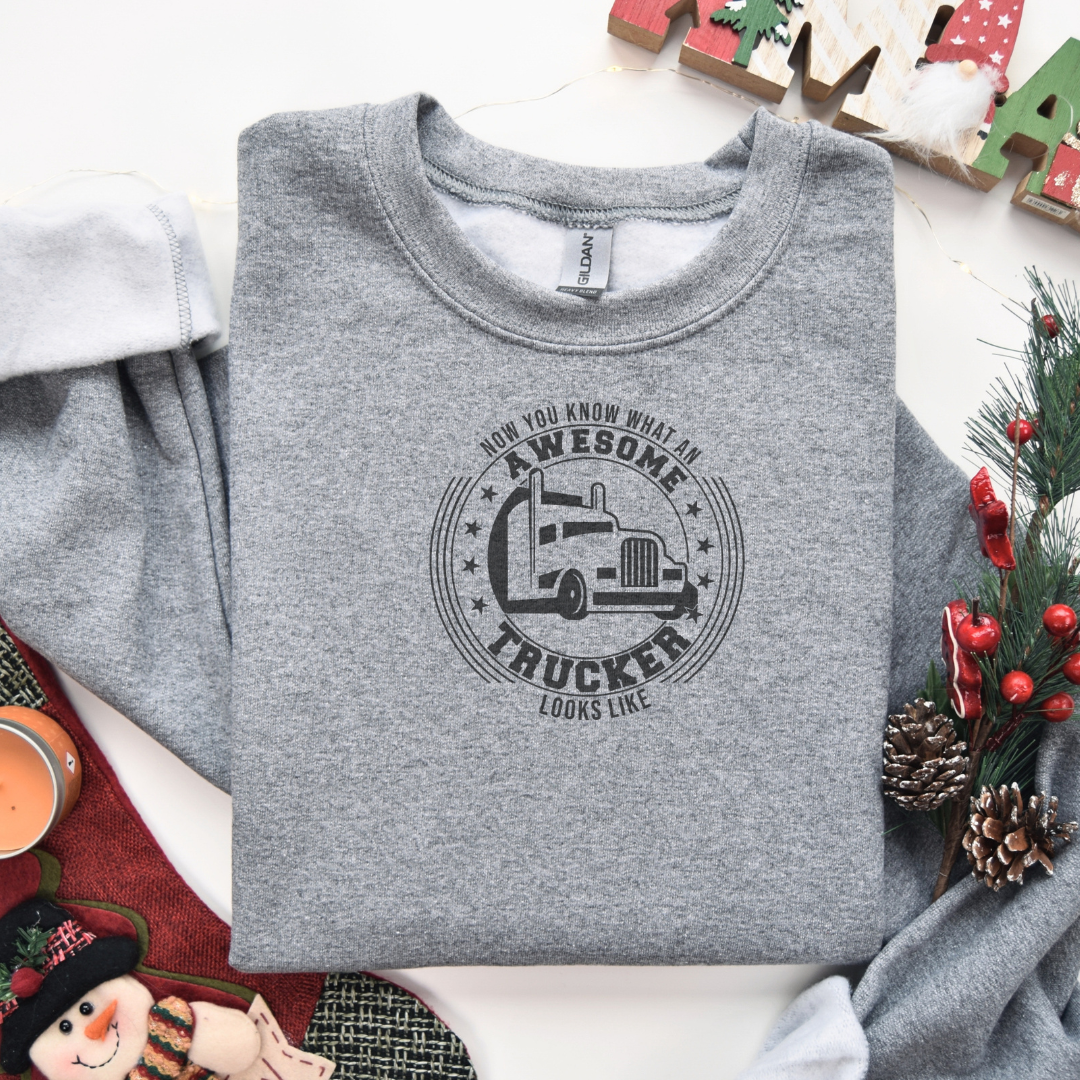 Sweatshirt Awesome Trucker (White)